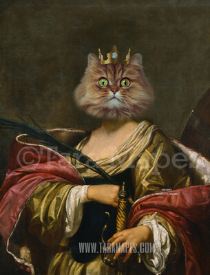 Royal Pet Portrait QUEEN Body PSD Template- Pet Painting Portrait Body 35 - Layered PSD  Digital Background Backdrop