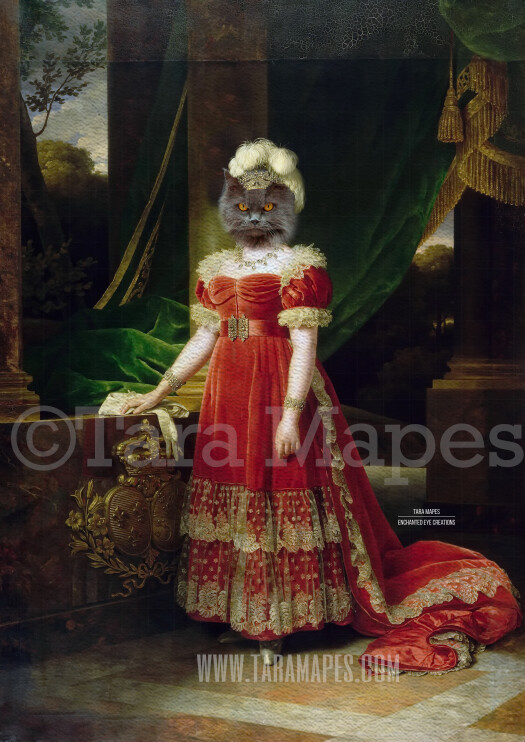 Royal Pet Portrait QUEEN Body PSD Template- Pet Painting Portrait Body 36 - Layered PSD  Digital Background Backdrop