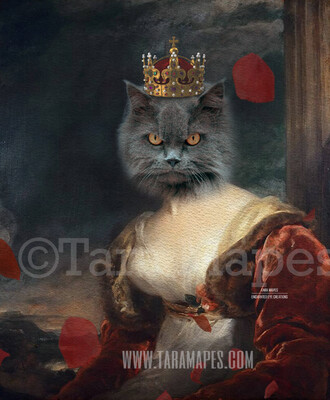 Royal Pet Portrait QUEEN Body PSD Template- Pet Painting Portrait Body 38 - Layered PSD  Digital Background Backdrop
