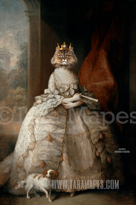 Royal Pet Portrait QUEEN Body PSD Template- Pet Painting Portrait Body 41 - Layered PSD  Digital Background Backdrop