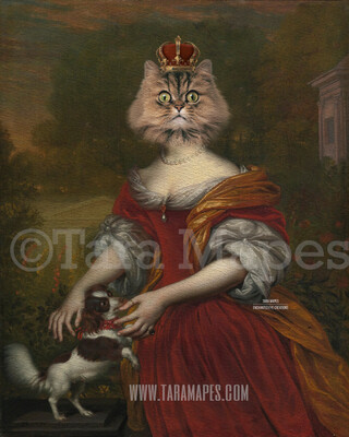 Royal Pet Portrait QUEEN Body PSD Template- Pet Painting Portrait Body 44 - Layered PSD  Digital Background Backdrop