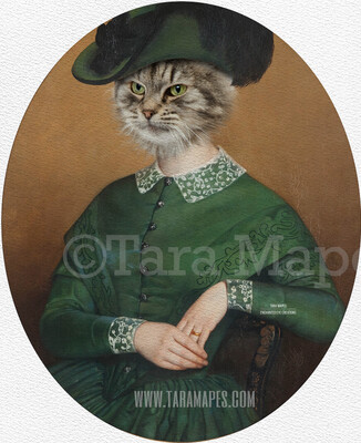 Pet Portrait Female Body PSD Template- Pet Painting Portrait Body 41 - Layered PSD  Digital Background Backdrop