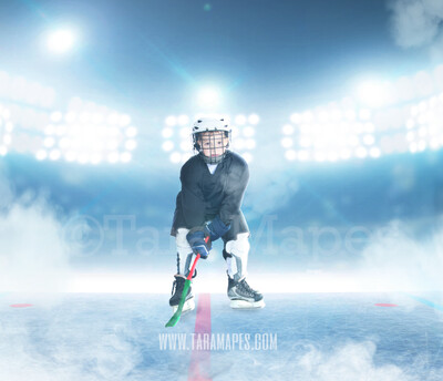 Hockey Rink -Ice Skating Scene - Ice Rink - Digital Background Backdrop by Tara Mapes Enchanted Eye Creations