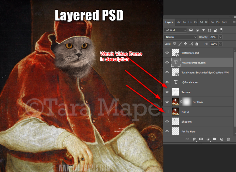Pet Portrait PSD Template - Pet Painting Portrait Body 89 - Layered PSD  Digital Background Backdrop