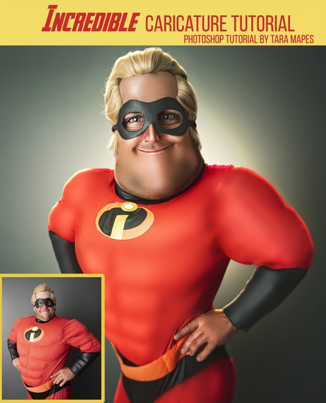 Mr Incredible Caricature Tutorial by Tara Mapes - Photomanipulation and Surreal Editing Tutorial