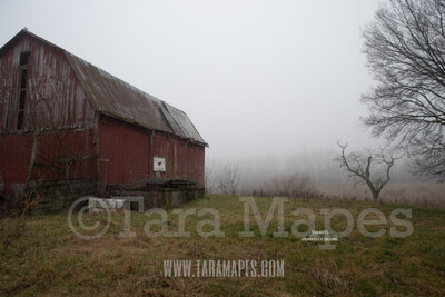 Foggy Barn 1 $1 Digital Background Backdrop
