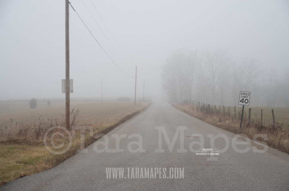 Foggy Road 2 $1 Digital Background Backdrop