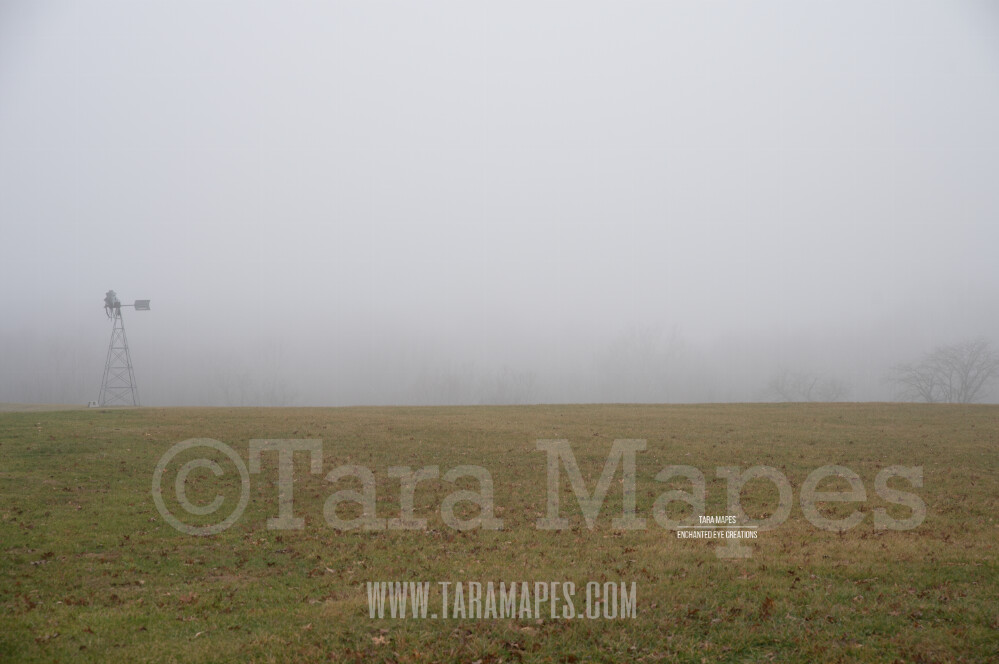Foggy Field 1 Digital Background Backdrop