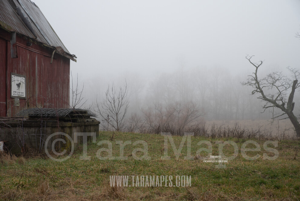 Foggy Barn 2 $1 Digital Background Backdrop