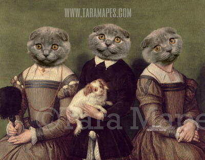 Pet Portrait  - Group of Bodies PSD Template- Pet Painting Portrait Bodies 95 - Layered PSD  Digital Background Backdrop