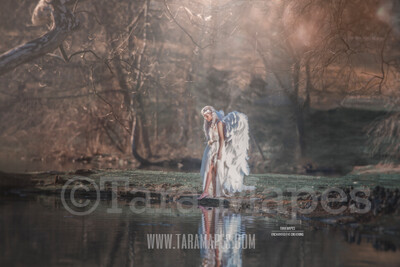 Heavenly Lake - Creamy Lake Pond Scene - Portrait Couture Digital Background by Tara Mapes