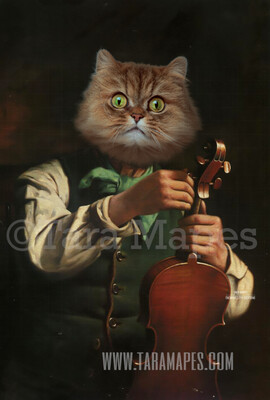 Pet Portrait  - PSD Template- Pet Painting Portrait Body 98 - Layered PSD  Digital Background Backdrop