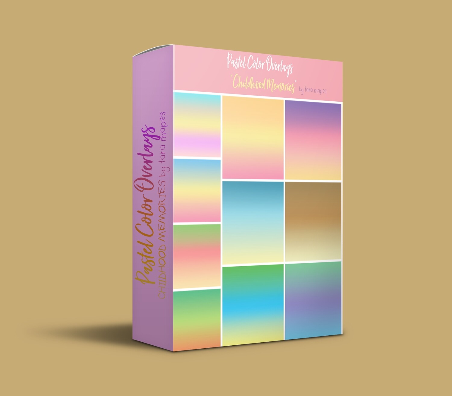 10 Pastel Color Overlays &quot;Childhood Memories&quot; Collection - Film Style Vintage Filter Overlays