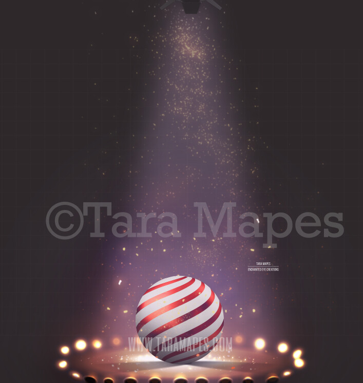 Circus Arena Under Lights with Ball Digital Background