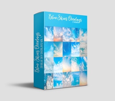 BLUE SKIES 20 Blue Sky Overlays Digital Background Backdrop