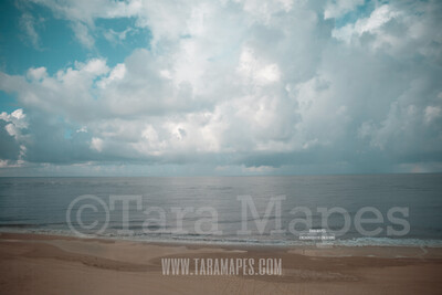 Beach Scene 9  - Beach Cape Bay - Ocean Pier - Pastel Beach Scene - Digital Background Backdrop