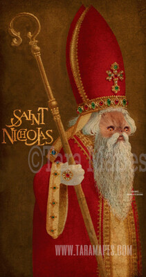 Christmas Santa Pet Portrait PSD Template- St Nicholas Pet Painting Portrait SANTA Body 5  - Layered PSD Digital Background Backdrop