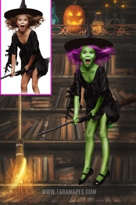 The Witch Bookcase Painterly Fine Art Photoshop Tutorial by Tara Mapes