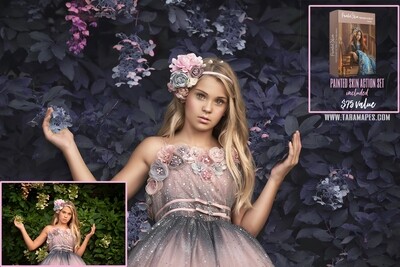 Pink and Blue- Color Grading and Painterly Photoshop Tutorial - PAINTED SKIN ACTION SET INCLUDED- Fine Art Tutorial by Tara Mapes