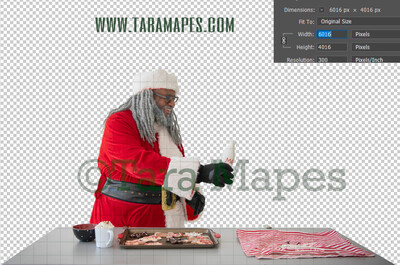 Black Santa Overlay PNG - African American Santa Overlay - Santa with Gift Clip Art - Santa Cut Out  - Christmas Overlay - Santa PNG - Christmas Overlay