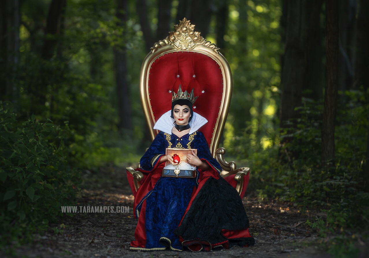 Villains Red Throne Chair JPG - Red Royal Throne Chair in Forest Digital Background Backdrop