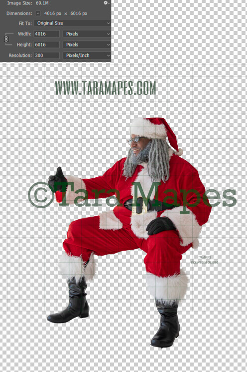 Black Santa Lap Overlay PNG - African American Santa Overlay - Santa with Gift Clip Art - Santa Cut Out - Christmas Overlay - Santa PNG - Christmas Overlay