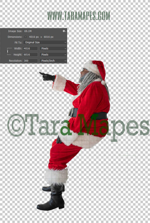 Black SantaOverlay PNG - African American Santa Overlay - Santa with Gift Clip Art - Santa Cut Out  - Christmas Overlay - Santa PNG - Christmas Overlay