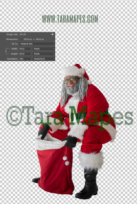 Black SantaOverlay PNG - African American Santa Overlay - Santa with Gift Clip Art - Santa Cut Out  - Christmas Overlay - Santa PNG - Christmas Overlay