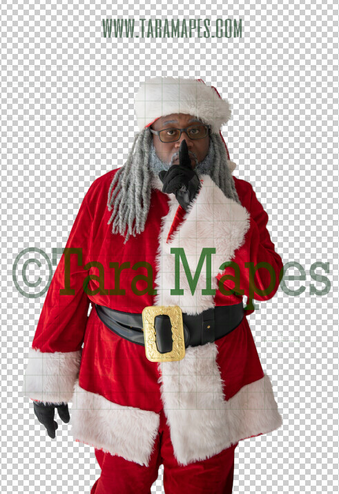 Black SantaOverlay PNG - African American Santa Overlay - Santa with Gift Clip Art - Santa Cut Out - Christmas Overlay - Santa PNG - Christmas Overlay