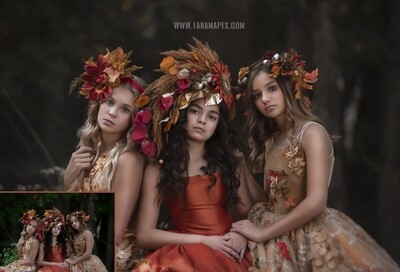 Autumn&#39;s Daughters- Fine Art Painterly Photoshop Tutorial - PAINTED SKIN ACTION SET INCLUDED- Fine Art Tutorial by Tara Mapes