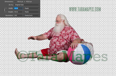 Beach Santa Overlay PNG - Santa Overlay - Santa Clip Art - Santa Cut Out  - Christmas Overlay - Santa PNG - Christmas Overlay