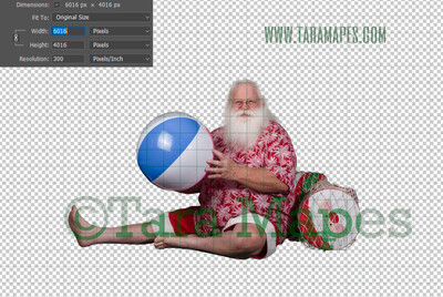 Beach Santa Overlay PNG - Santa Overlay - Santa Clip Art - Santa Cut Out  - Christmas Overlay - Santa PNG - Christmas Overlay