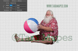 Beach Santa Overlay PNG - Santa Overlay - Santa Clip Art - Santa Cut Out  - Christmas Overlay - Santa PNG - Christmas Overlay