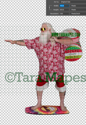 Beach Santa Overlay PNG - Santa Overlay - Santa Clip Art - Santa Cut Out  - Christmas Overlay - Santa PNG - Christmas Overlay