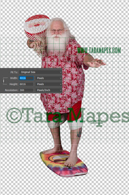 Beach Santa Overlay PNG - Santa Overlay - Santa Clip Art - Santa Cut Out  - Christmas Overlay - Santa PNG - Christmas Overlay