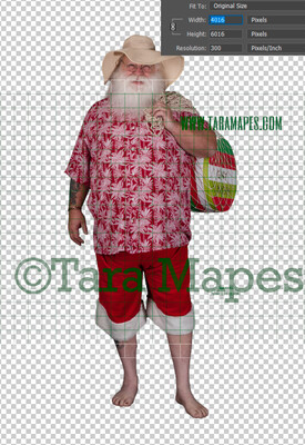 Beach Santa Overlay PNG - Santa Overlay - Santa Clip Art - Santa Cut Out  - Christmas Overlay - Santa PNG - Christmas Overlay