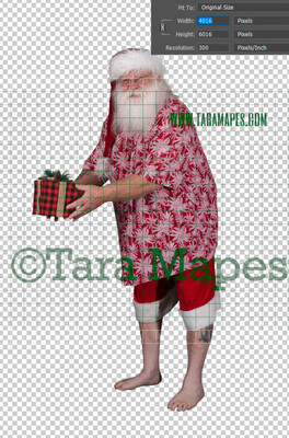 Beach Santa Overlay PNG - Santa Overlay - Santa Clip Art - Santa Cut Out  - Christmas Overlay - Santa PNG - Christmas Overlay