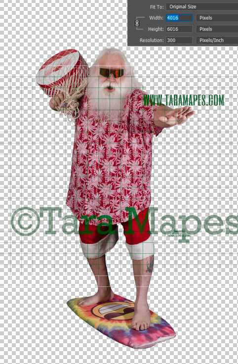 Beach Santa Overlay PNG - Santa Overlay - Santa Clip Art - Santa Cut Out - Christmas Overlay - Santa PNG - Christmas Overlay