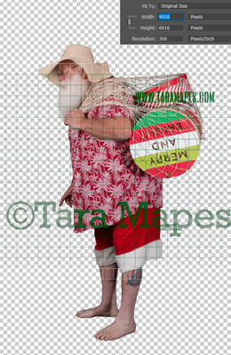 Beach Santa Overlay PNG - Santa Overlay - Santa Clip Art - Santa Cut Out  - Christmas Overlay - Santa PNG - Christmas Overlay