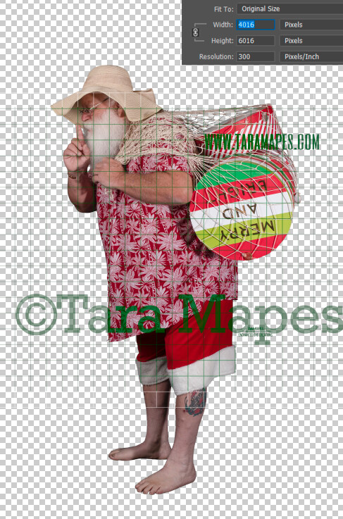 Beach Santa Overlay PNG - Santa Overlay - Santa Clip Art - Santa Cut Out  - Christmas Overlay - Santa PNG - Christmas Overlay