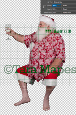 Beach Santa Overlay PNG - Santa Overlay - Santa Clip Art - Santa Cut Out  - Christmas Overlay - Santa PNG - Christmas Overlay