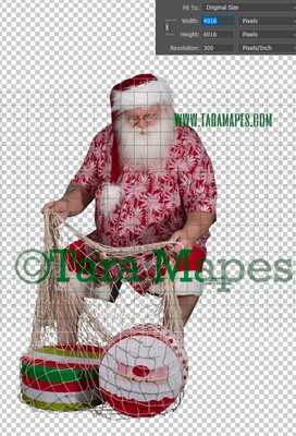 Beach Santa Overlay PNG - Santa Overlay - Santa Clip Art - Santa Cut Out  - Christmas Overlay - Santa PNG - Christmas Overlay