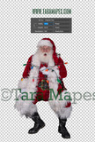 Santa Overlay PNG - Santa Overlay Tied Up with Lights - Santa Clip Art - Santa Cut Out  - Christmas Overlay - Santa PNG - Christmas Overlay