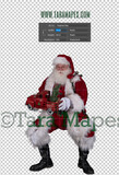 Santa Overlay PNG - Santa Overlay with Gift - Santa Clip Art - Santa Cut Out  - Christmas Overlay - Santa PNG - Christmas Overlay