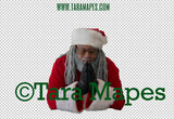 Black SantaOverlay PNG - African American Santa Overlay - Santa with Gift Clip Art - Santa Cut Out  - Christmas Overlay - Santa PNG - Christmas Overlay