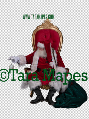 Santa Overlay PNG - Santa on Throne Overlay - Santa Clip Art - Santa Cut Out  - Christmas Overlay - Santa PNG - Christmas Overlay