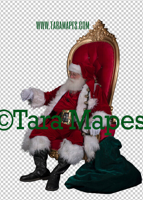 Santa Overlay PNG - Santa on Throne Overlay - Santa Clip Art - Santa Cut Out - Christmas Overlay - Santa PNG - Christmas Overlay