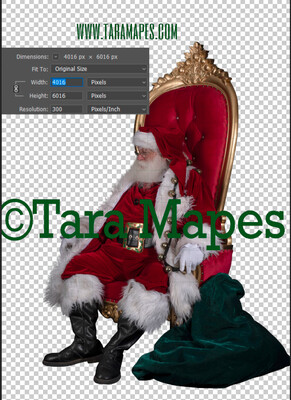 Santa Overlay PNG - Santa on Throne Overlay - Santa Clip Art - Santa Cut Out  - Christmas Overlay - Santa PNG - Christmas Overlay