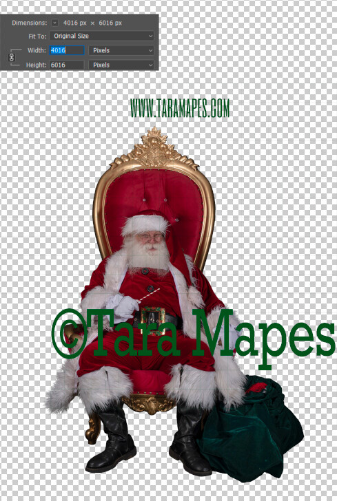 Santa Overlay PNG - Santa on Throne Overlay - Santa Clip Art - Santa Cut Out  - Christmas Overlay - Santa PNG - Christmas Overlay