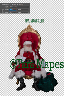 Santa Overlay PNG - Santa on Throne Overlay - Santa Clip Art - Santa Cut Out  - Christmas Overlay - Santa PNG - Christmas Overlay